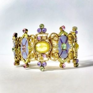 Baroque Edwardian Rhinestone Stretch Bracelet